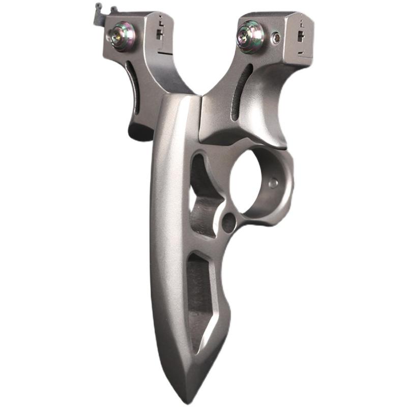 Spiked Brass Knuckles Ring Slingshot 404C Stainless Steel 3 In 1 EDC Gadgets - Tophatter Daily Deals