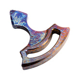2024 New Titanium Alloy Spiked Brass Knuckles Blue Oxidation Brass Knuckles - Tophatter Daily Deals