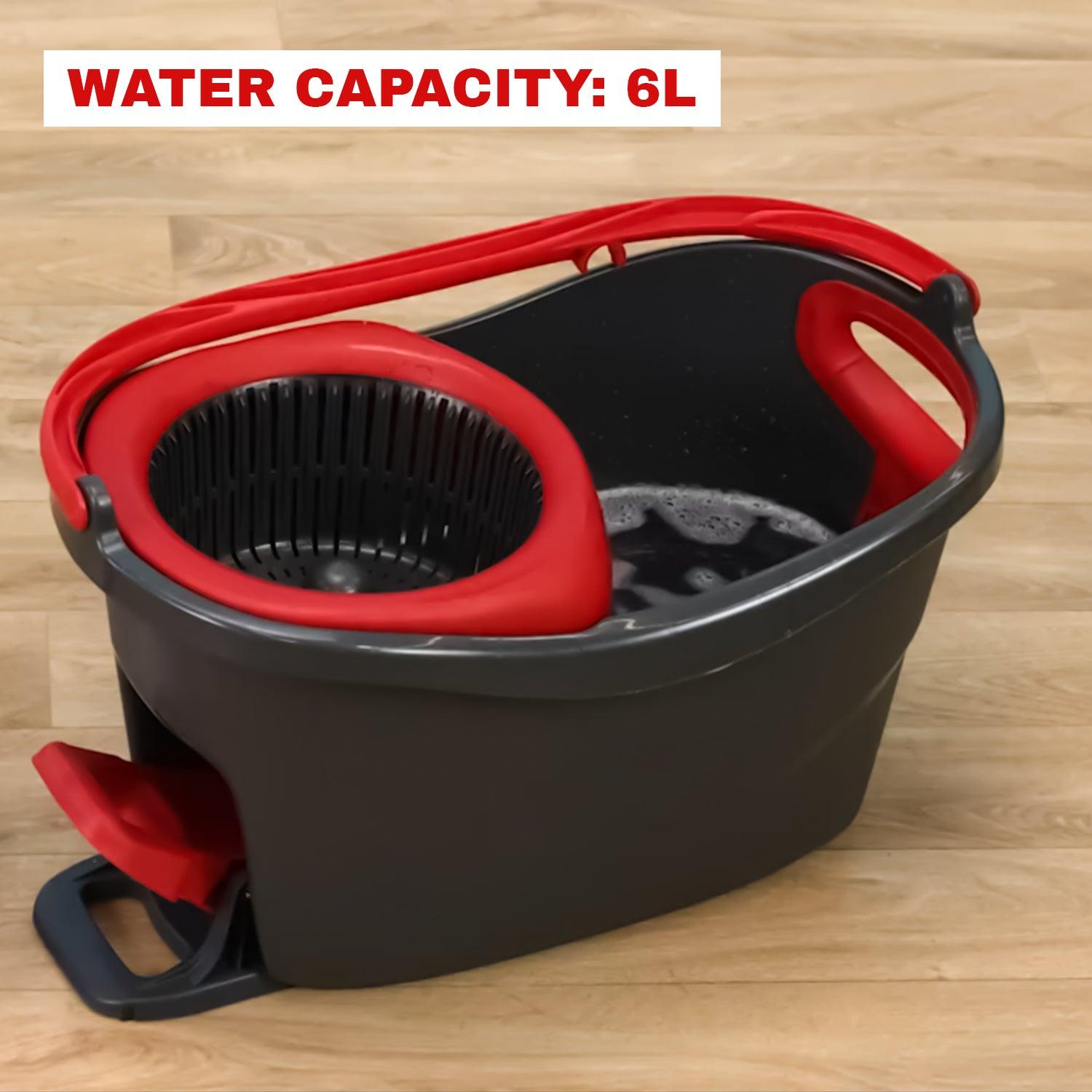 Spinning Mop With Bucket - Turbo Microfibre Mop and Bucket Set with Extra 2-in-1 Head Replacement Household - Tophatter Daily Deals
