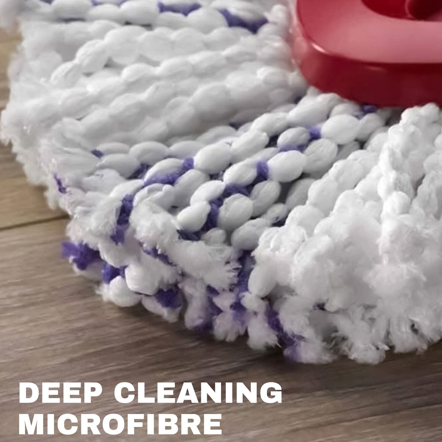 Spinning Mop With Bucket - Turbo Microfibre Mop and Bucket Set with Extra 2-in-1 Head Replacement Household - Tophatter Daily Deals