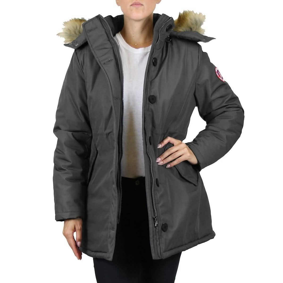 Spire By Galaxy Heavyweight Women's Parka with Hood Stormy Charcoal Women's Outerwear - Tophatter Daily Deals