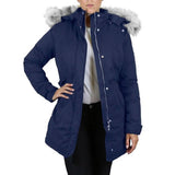 Spire By Galaxy Heavyweight Women's Parka with Hood Navy Women's Outerwear - Tophatter Daily Deals