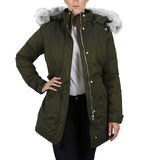 Spire By Galaxy Heavyweight Women's Parka with Hood Olive Green Women's Outerwear - Tophatter Daily Deals