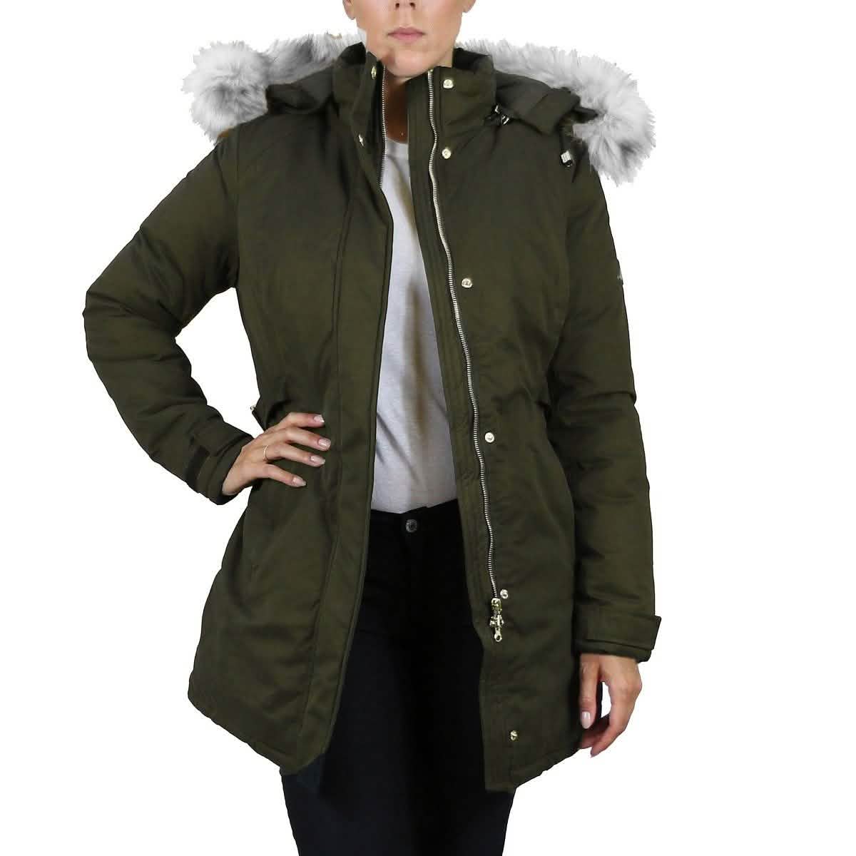 Spire By Galaxy Heavyweight Women's Parka with Hood Olive Green Women's Outerwear - Tophatter Daily Deals