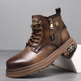 Split Leather Mens High-top Ankle Boots Boots - Tophatter Daily Deals