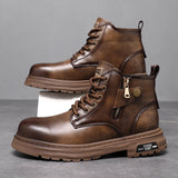 Split Leather Mens High-top Ankle Boots Boots - Tophatter Daily Deals