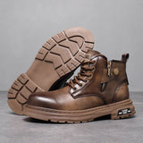 Split Leather Mens High-top Ankle Boots Boots - Tophatter Daily Deals