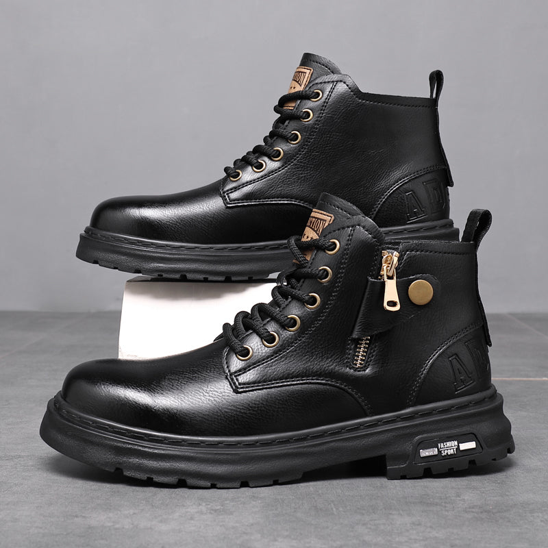 Split Leather Mens High-top Ankle Boots Boots - Tophatter Daily Deals