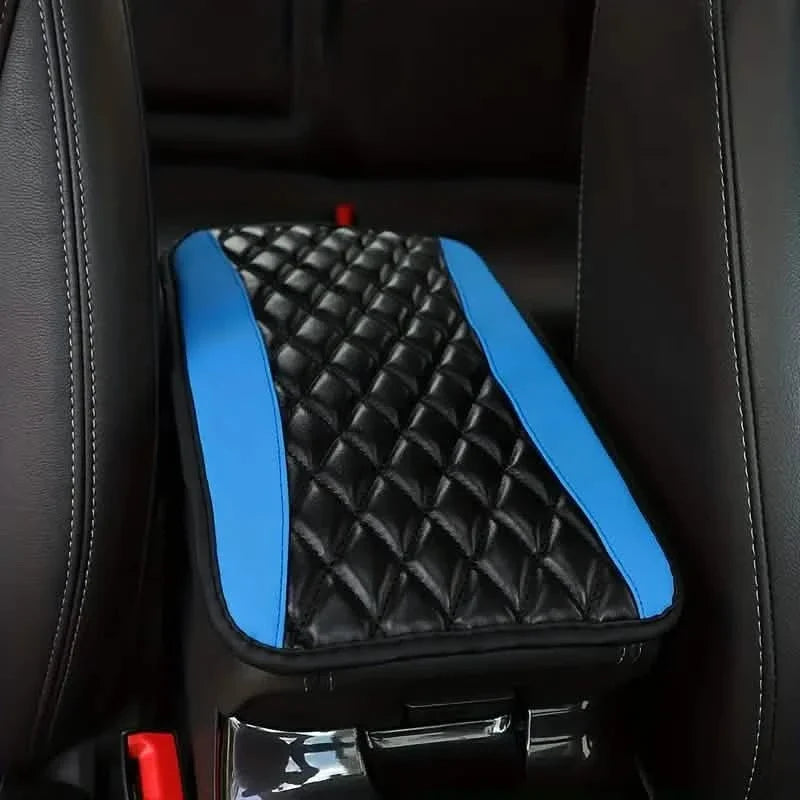 Sponge And PU Leather Armrest Pad Cover Blue Automotive - Tophatter Daily Deals