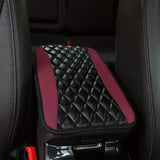 Sponge And PU Leather Armrest Pad Cover Burgundy Automotive - Tophatter Daily Deals
