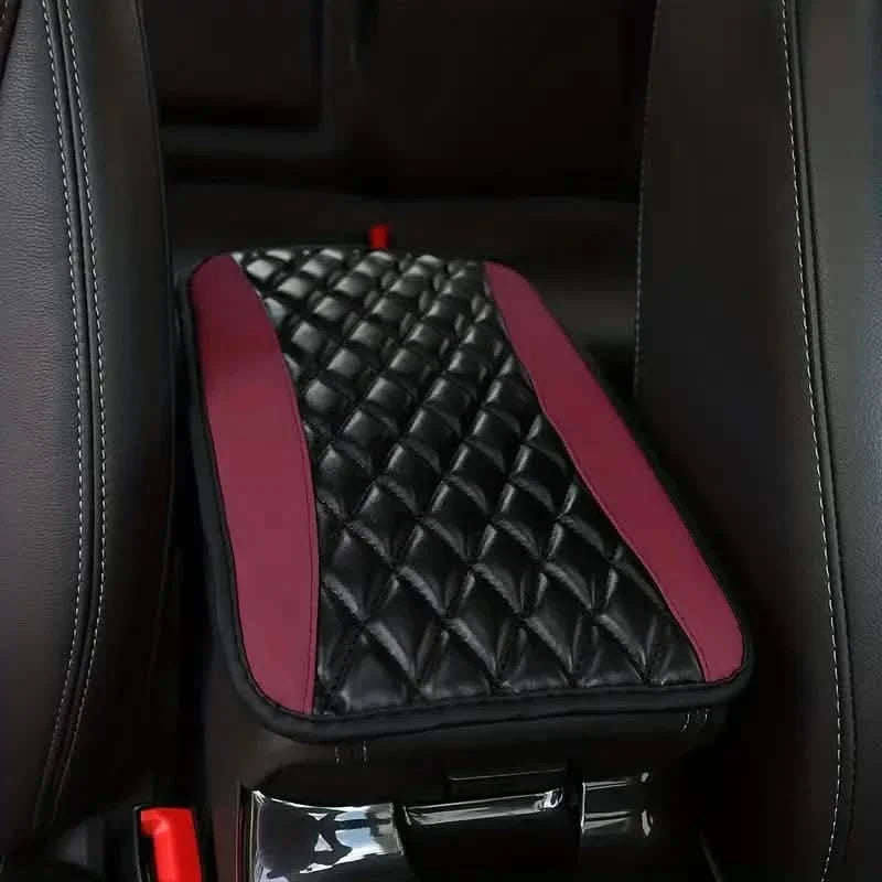 Sponge And PU Leather Armrest Pad Cover Burgundy Automotive - Tophatter Daily Deals
