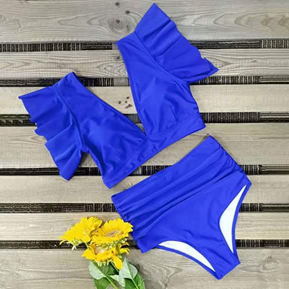 Sporlike Women Ruffle High Waist Swimsuit Women's Swimwear - Tophatter Daily Deals