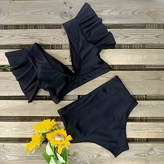Sporlike Women Ruffle High Waist Swimsuit Women's Swimwear - Tophatter Daily Deals