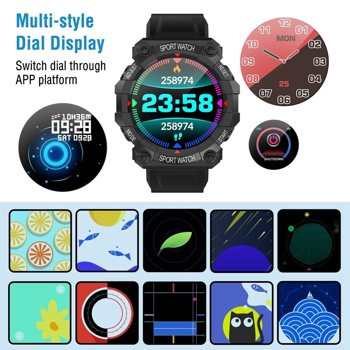 Sport Bracelet with Heart Rate Blood Pressure Sleep Monitor Smart Watches - Tophatter Daily Deals