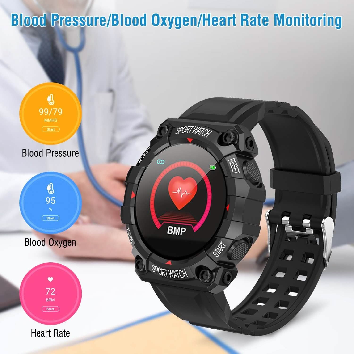 Sport Bracelet with Heart Rate Blood Pressure Sleep Monitor Smart Watches - Tophatter Daily Deals