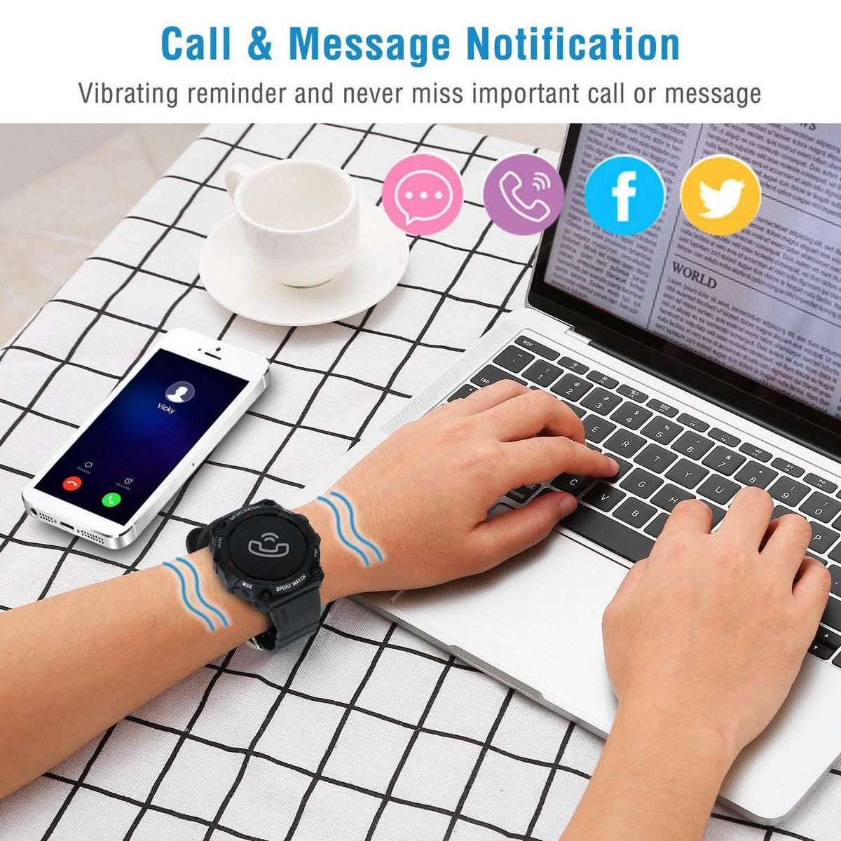 Sport Bracelet with Heart Rate Blood Pressure Sleep Monitor Smart Watches - Tophatter Daily Deals