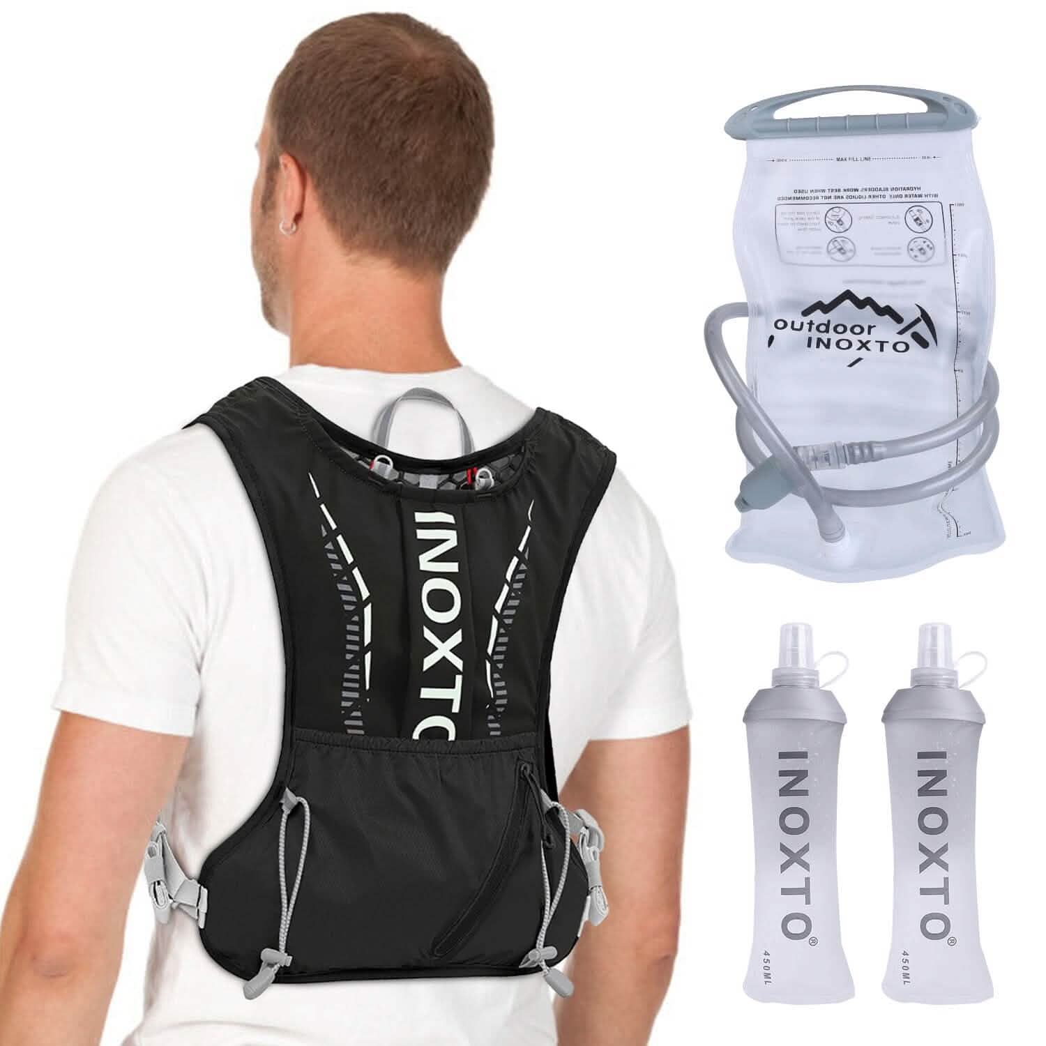 Sport Hydration Vest Running Backpack with 15oz, 50oz Water Bladder Outdoor Recreation - Tophatter Daily Deals