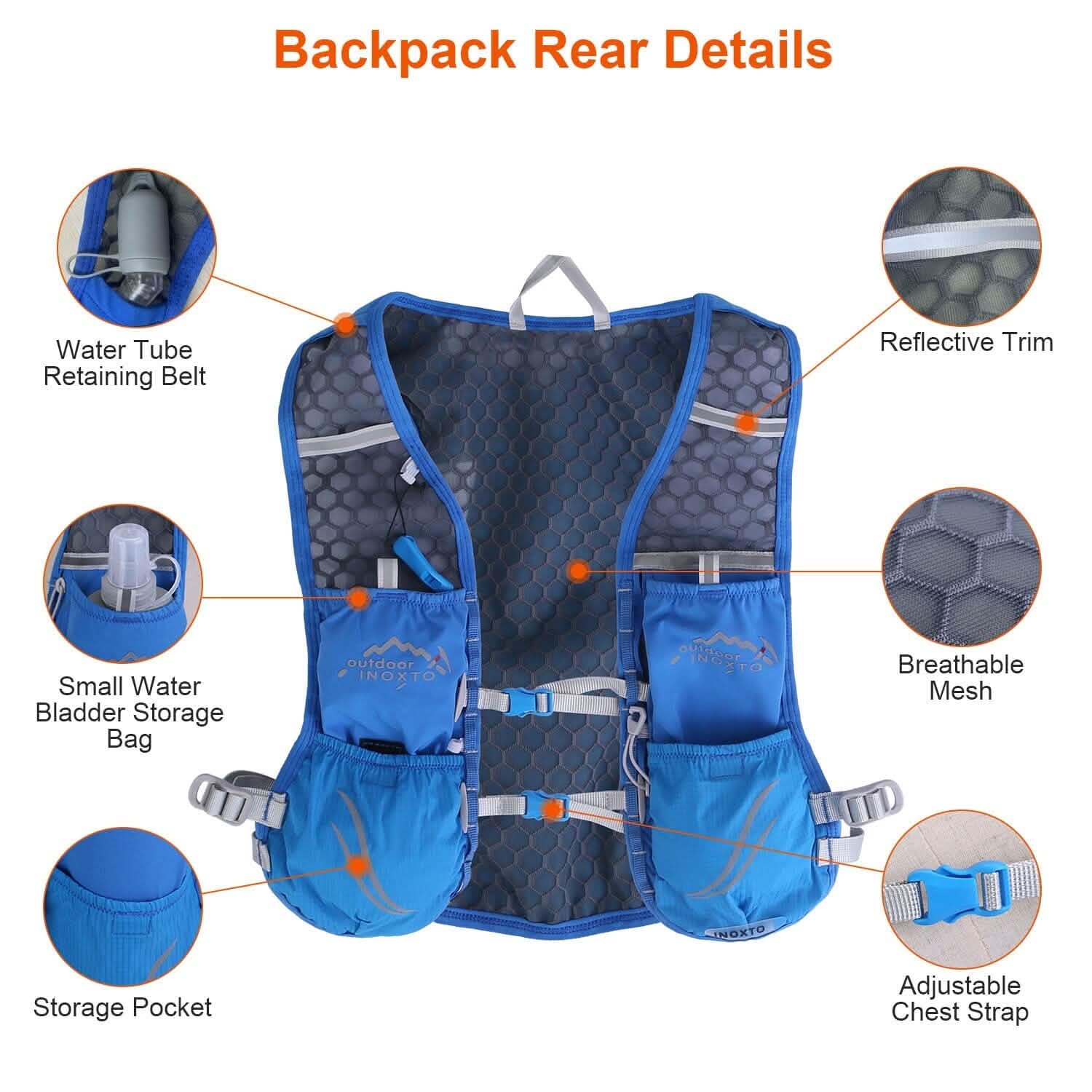 Sport Hydration Vest Running Backpack with 15oz, 50oz Water Bladder Outdoor Recreation - Tophatter Daily Deals