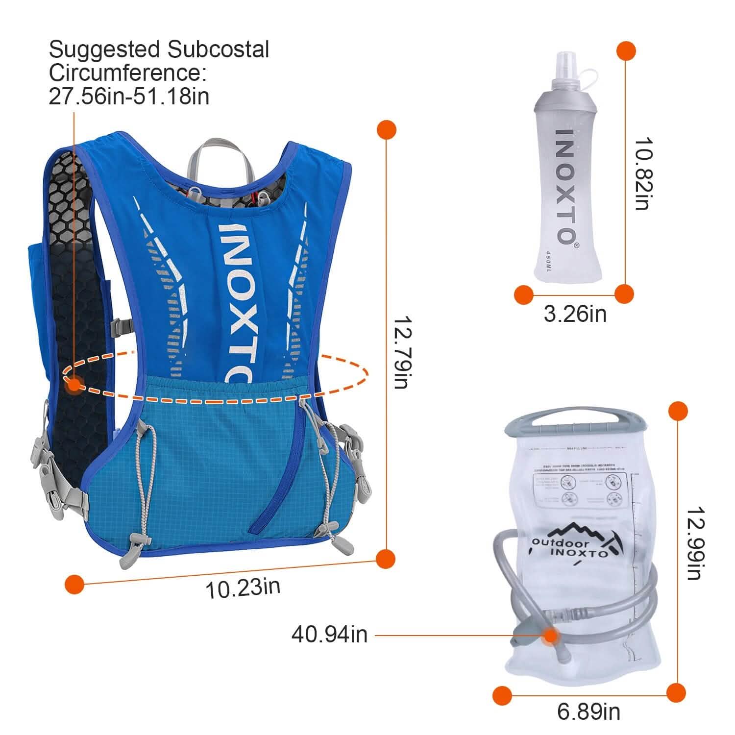 Sport Hydration Vest Running Backpack with 15oz, 50oz Water Bladder Outdoor Recreation - Tophatter Daily Deals