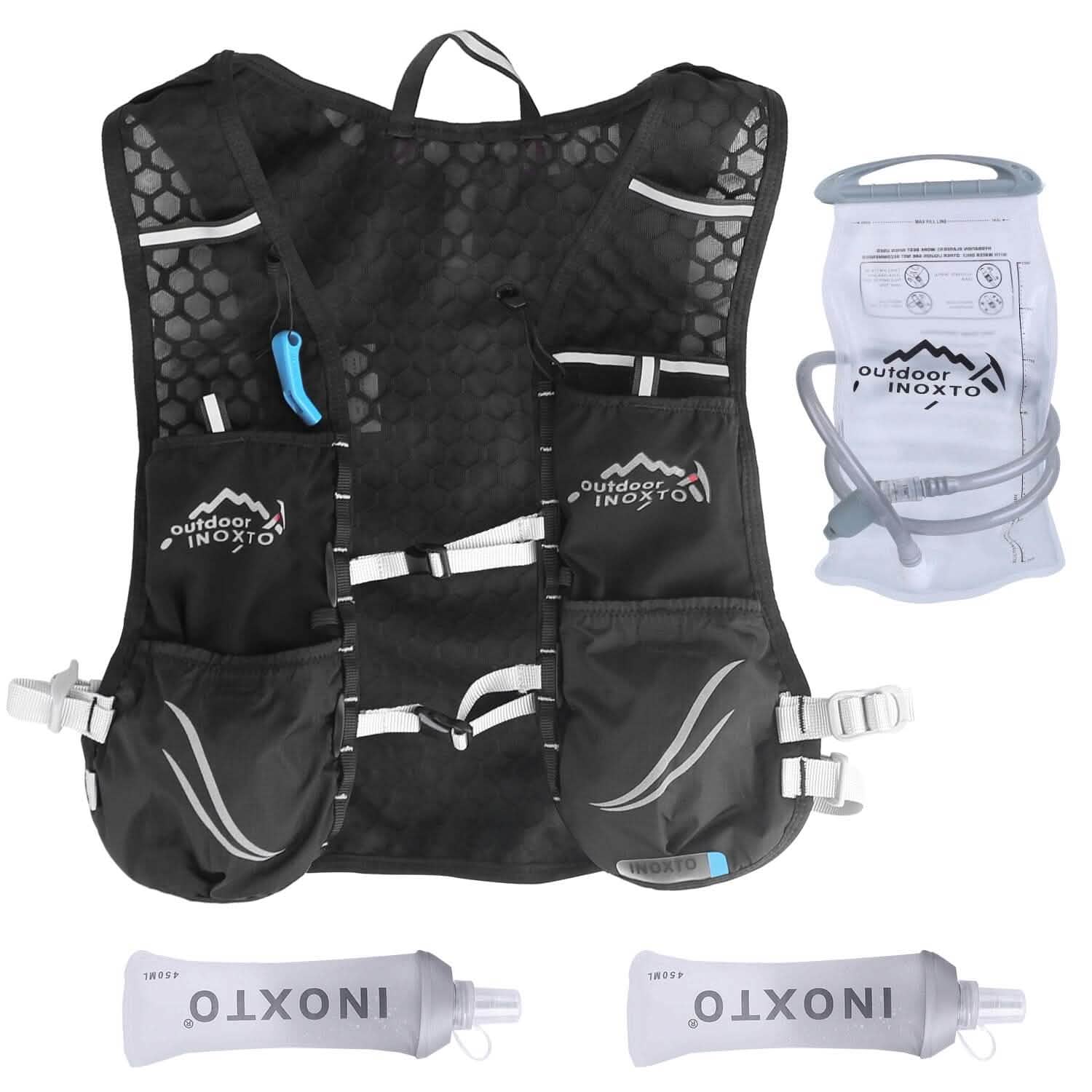Sport Hydration Vest Running Backpack with 15oz, 50oz Water Bladder Outdoor Recreation - Tophatter Daily Deals