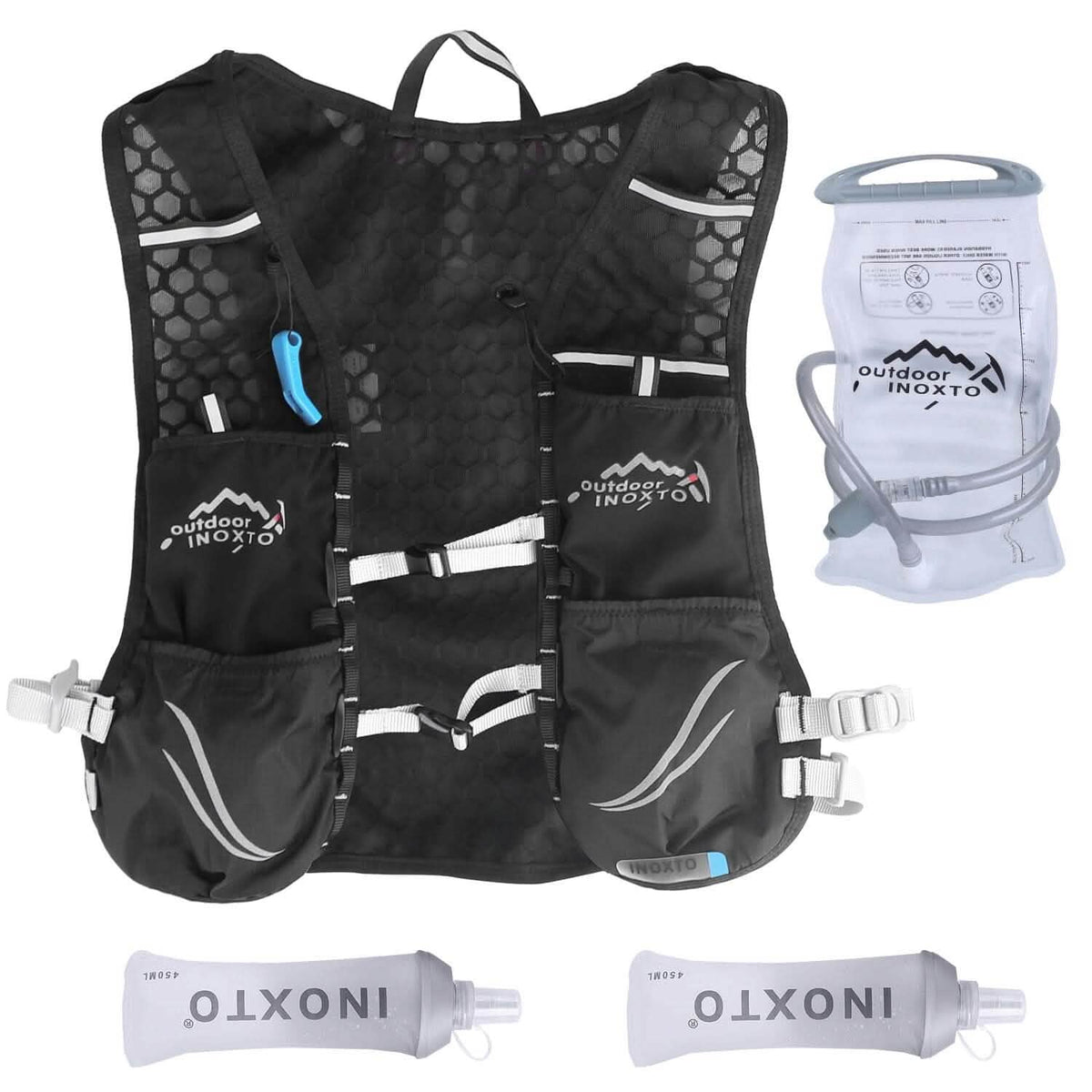 Sport Hydration Vest Running Backpack with 15oz, 50oz Water Bladder Outdoor Recreation - Tophatter Daily Deals