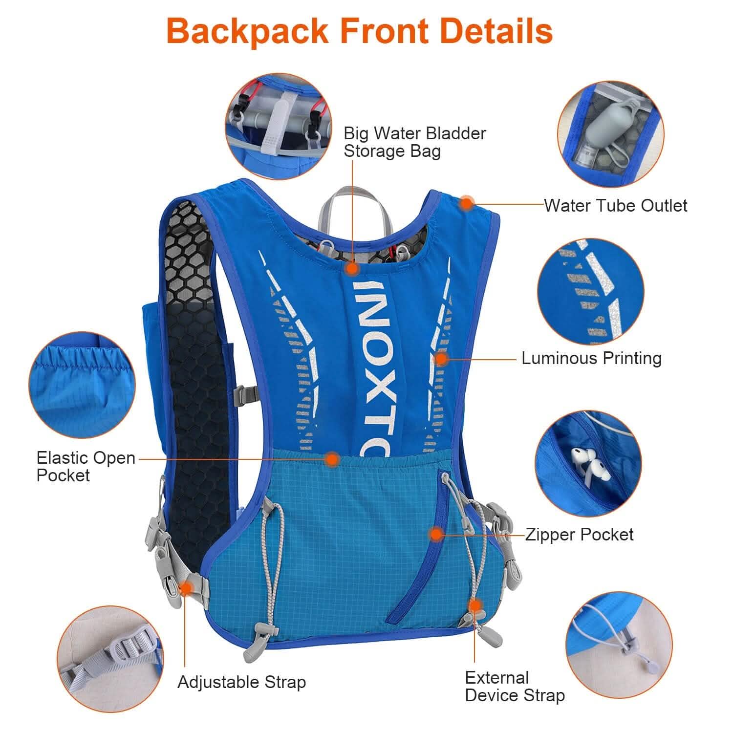 Sport Hydration Vest Running Backpack with 15oz, 50oz Water Bladder Outdoor Recreation - Tophatter Daily Deals