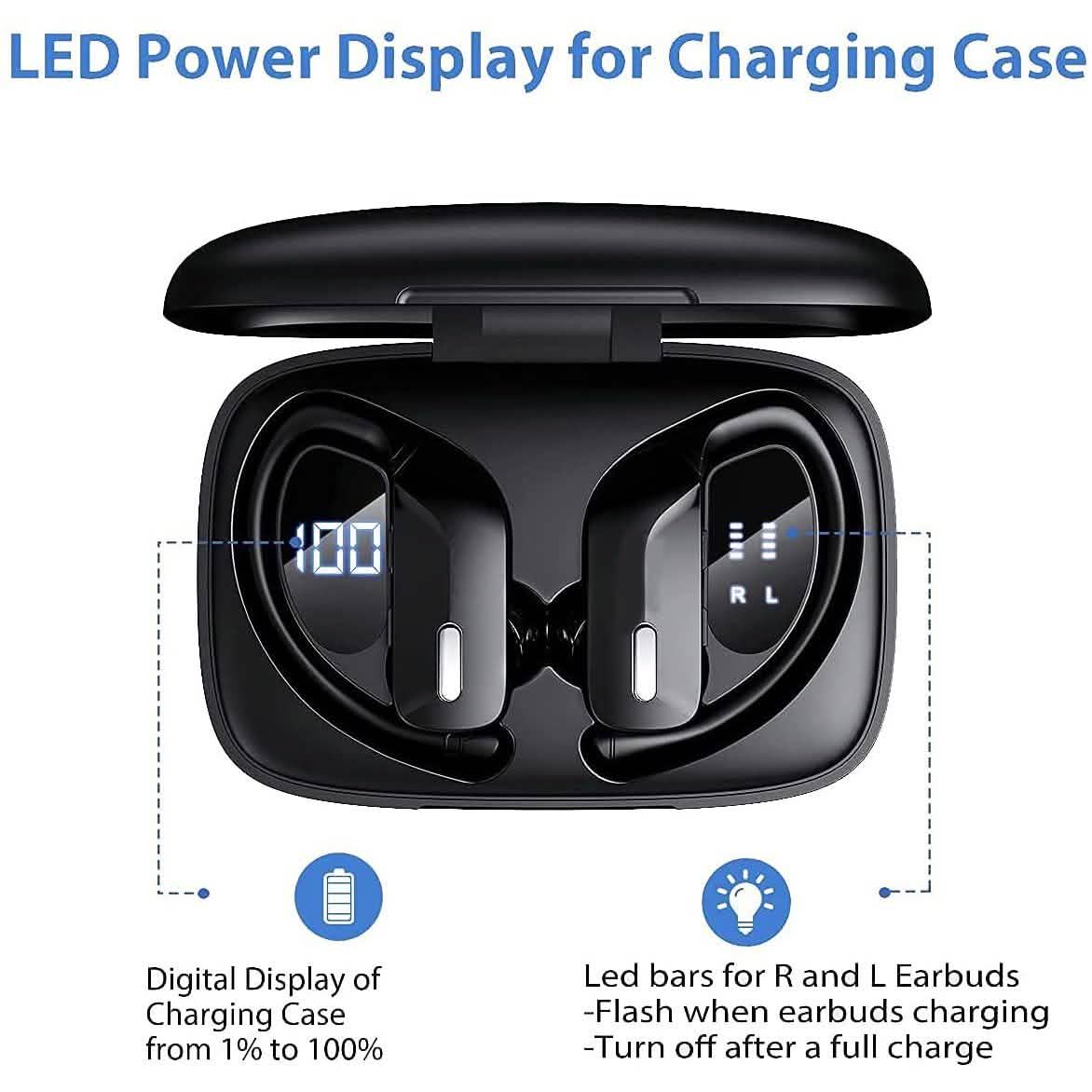 Sports Bluetooth Wireless Earbuds with Microphone In-Ear Headphones - Tophatter Daily Deals