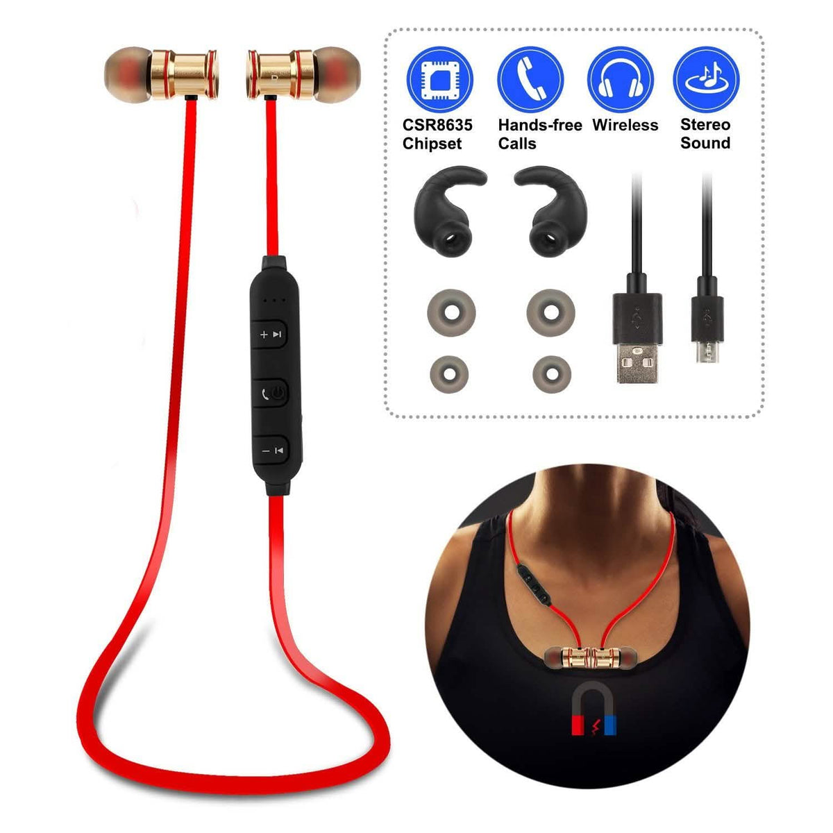 Sports Headset Wireless V4.1 In-Ear Headphones Headphones - Tophatter Daily Deals