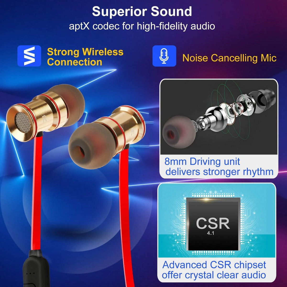 Sports Headset Wireless V4.1 In-Ear Headphones Headphones - Tophatter Daily Deals