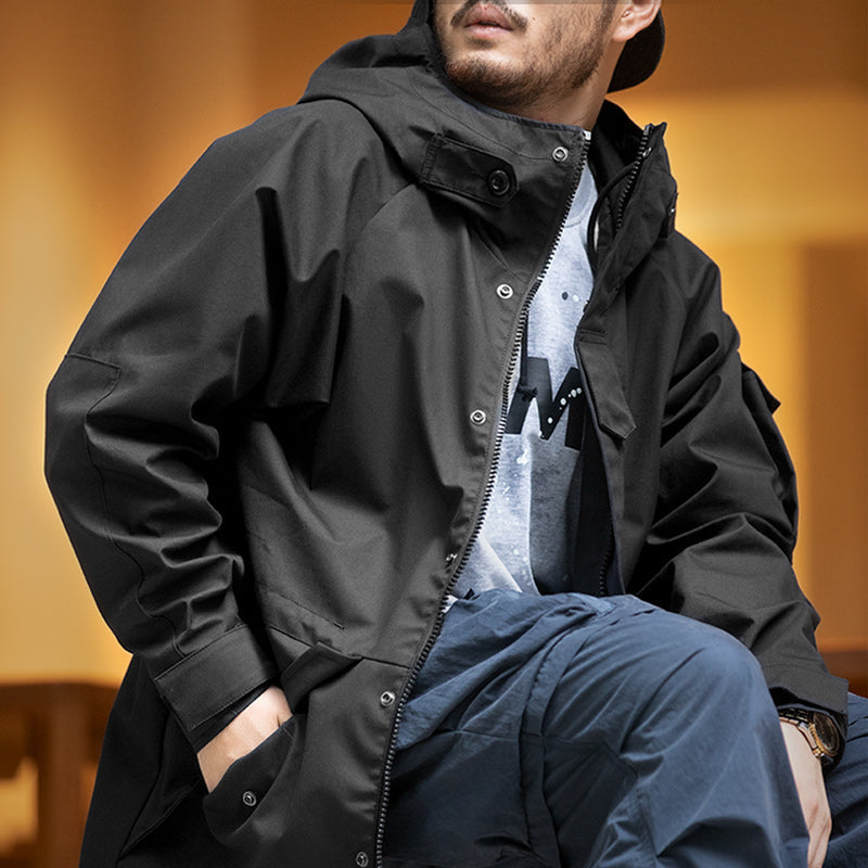Sports Hooded Jacket Motorcycle Black Windbreaker Men Jackets - Tophatter Daily Deals