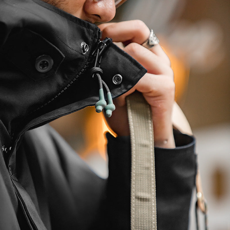 Sports Hooded Jacket Motorcycle Black Windbreaker Men Jackets - Tophatter Daily Deals