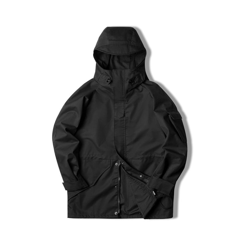 Sports Hooded Jacket Motorcycle Black Windbreaker Men Jackets - Tophatter Daily Deals