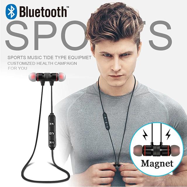 Sports Neckband Magnetic Wireless Bluetooth Earphones In-Ear Headphones - Tophatter Daily Deals