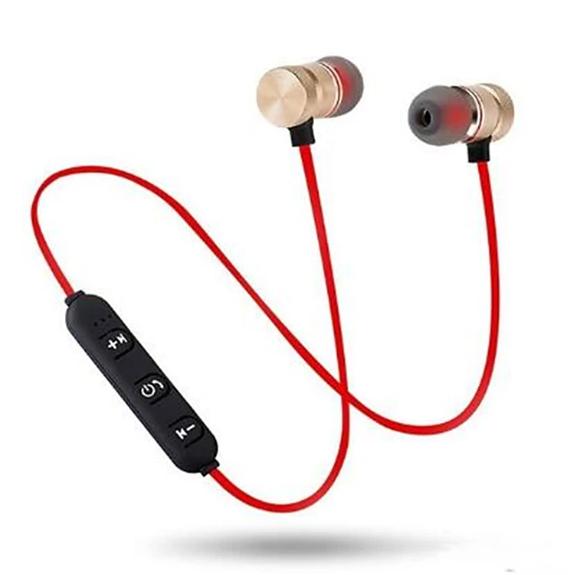 Sports Neckband Magnetic Wireless Bluetooth Earphones Red In-Ear Headphones - Tophatter Daily Deals