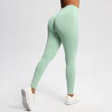 Women Gym Sports Pants Scrunch Butt Elastic Yoga Pants Palm Green Leggings - Tophatter Daily Deals