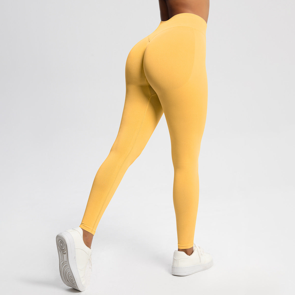Women Gym Sports Pants Scrunch Butt Elastic Yoga Pants Yellow Leggings - Tophatter Daily Deals