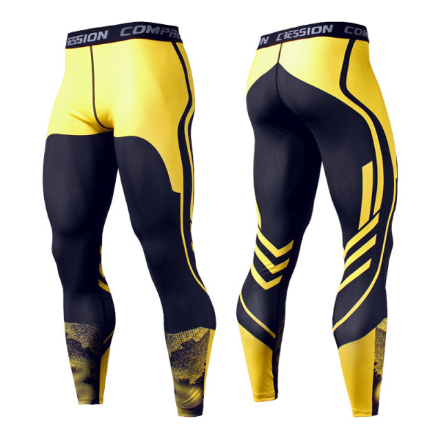 Sportswear Quick Dry Gym Fitness Tights Golden Yellow Leggings - Tophatter Daily Deals
