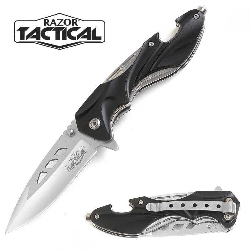 8" Spring Assisted Tactical Folding Knife Bottle Opener Collectible Weapons - Tophatter Daily Deals