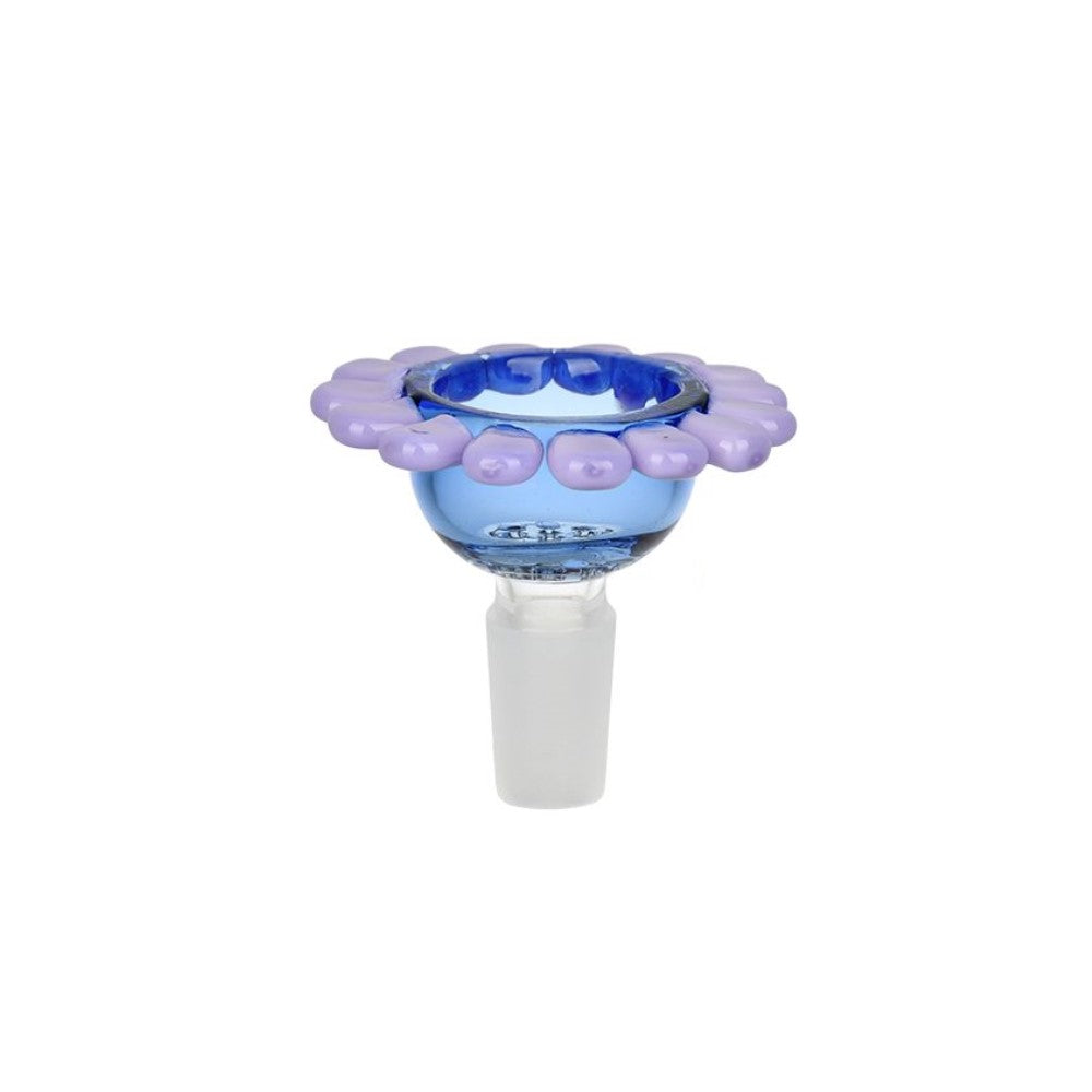 Spring Flower Herb Slide Blue Bowl + Purple Petals Bong Bowls - Tophatter Daily Deals