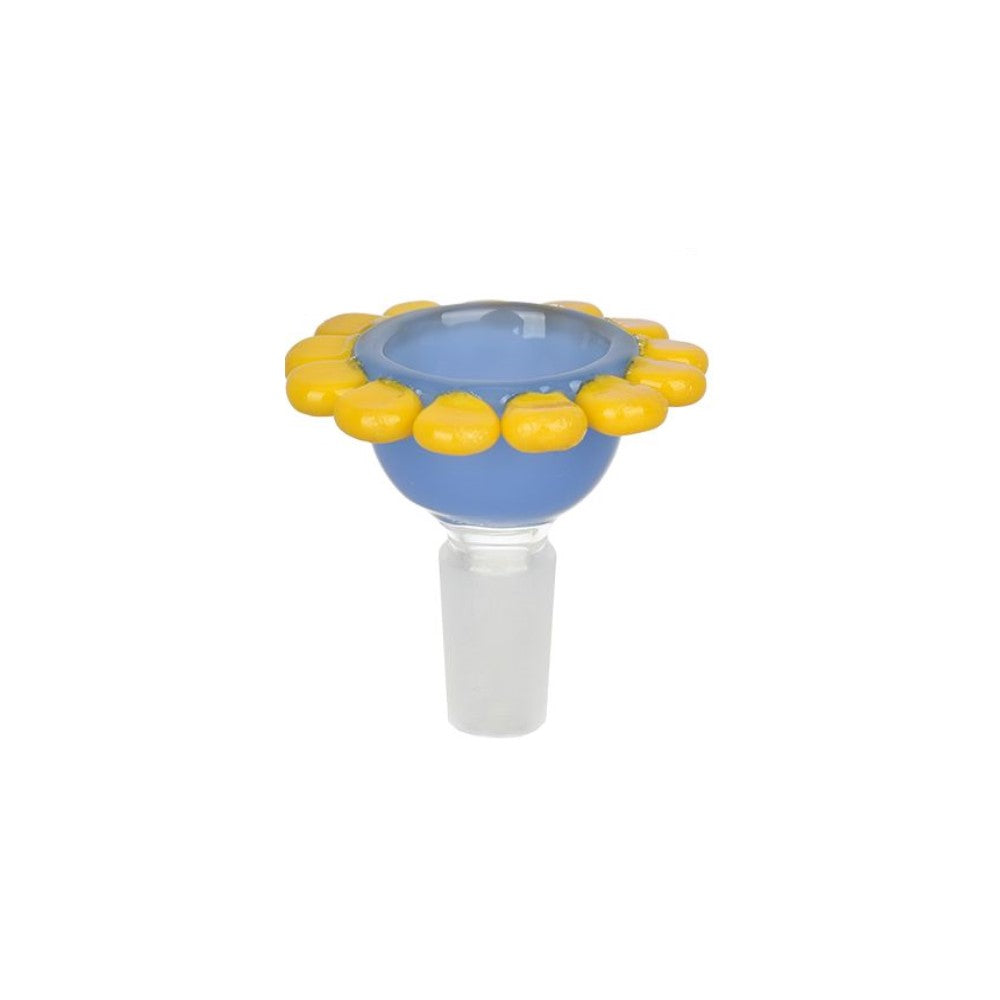 Spring Flower Herb Slide Blue Bowl + Yellow Petals Bong Bowls - Tophatter Daily Deals