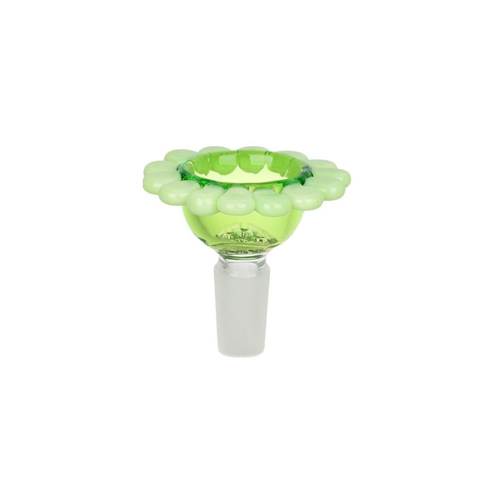 Spring Flower Herb Slide Green Bowl + Green Petals Bong Bowls - Tophatter Daily Deals