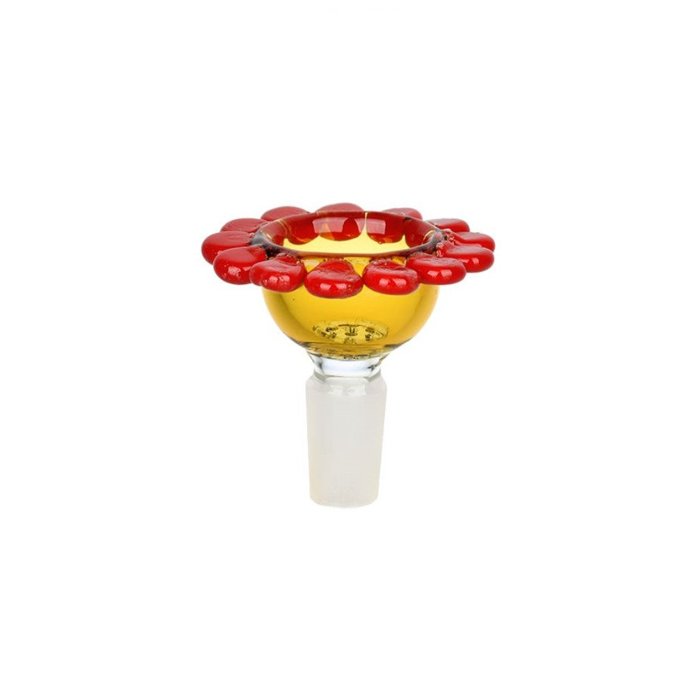 Spring Flower Herb Slide Yellow Bowl + Red Petals Bong Bowls - Tophatter Daily Deals