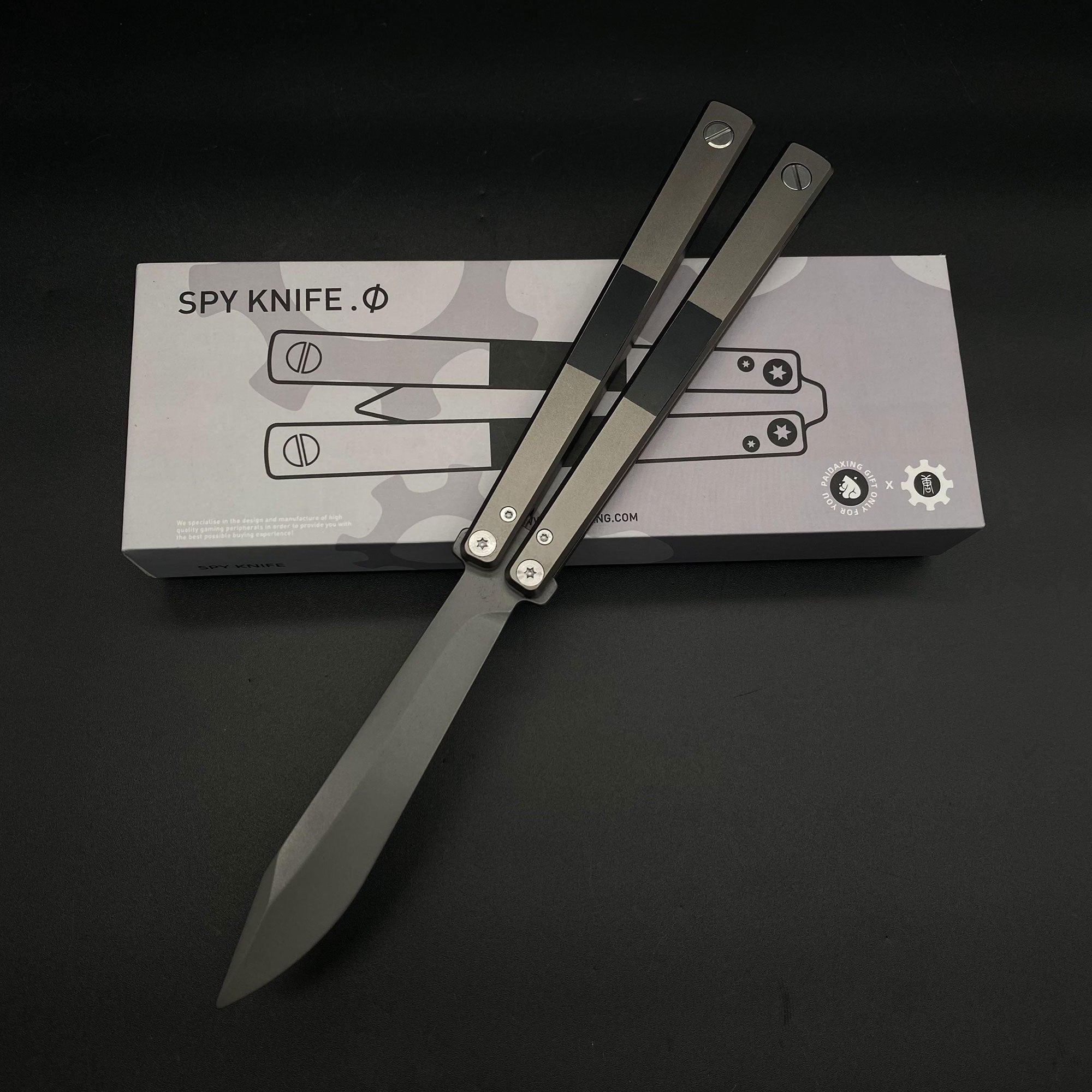 High-End TF2 Spy Knife Balisong Trainer-Blunt Blade Spy Knife Grey Only - Tophatter Daily Deals