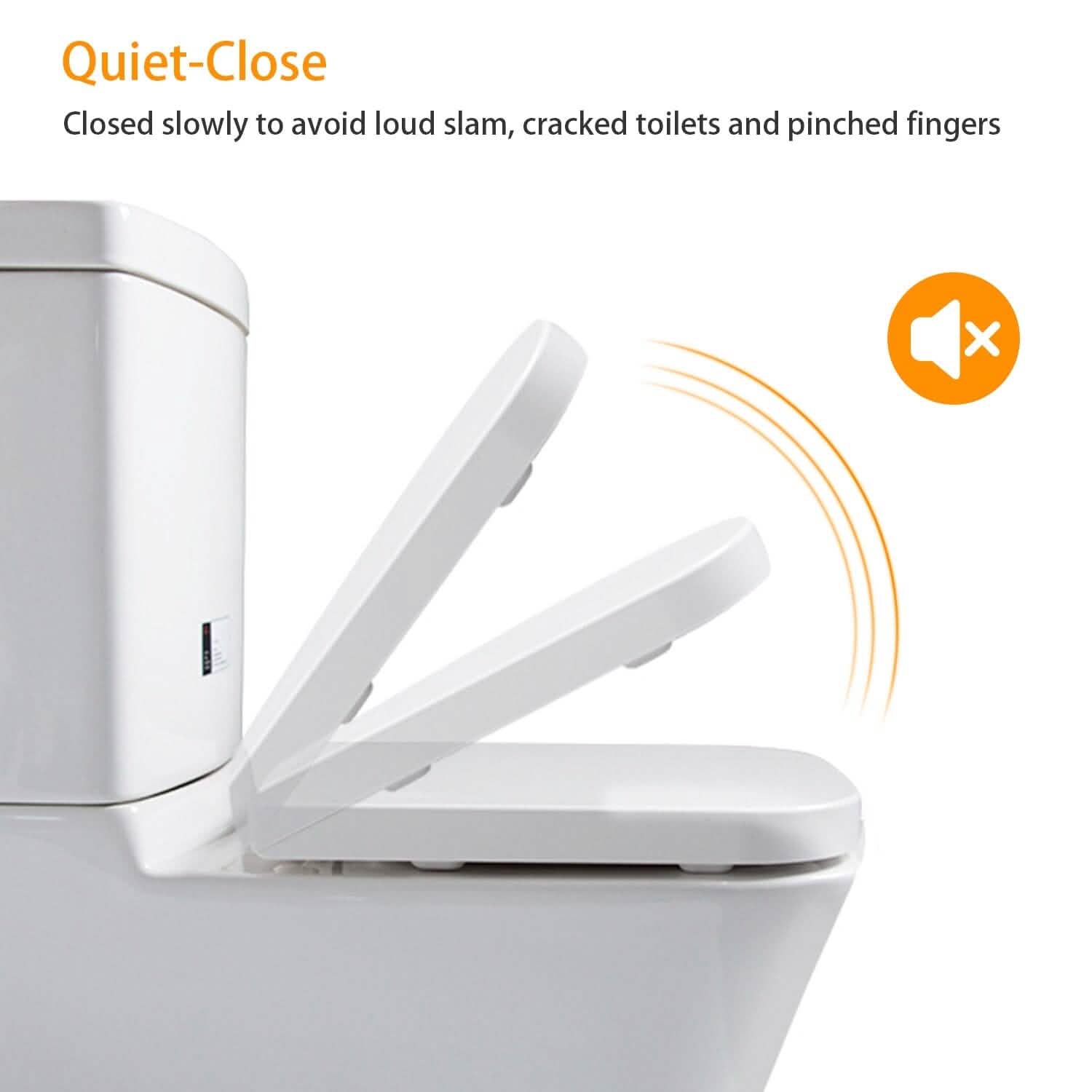 Square Toilet Seat with Grip-Tight Seat Bumpers Bath - Tophatter Daily Deals