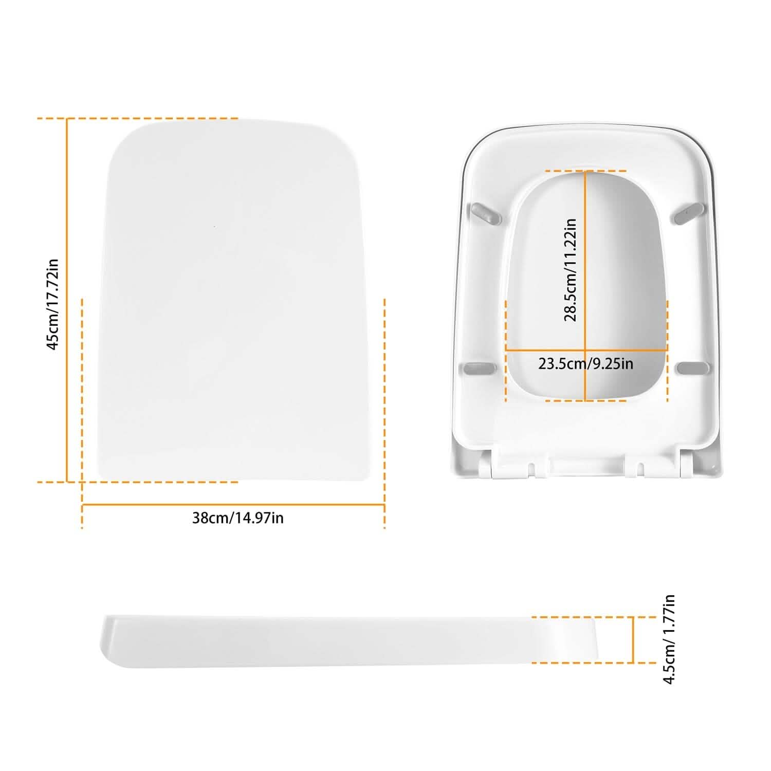 Square Toilet Seat with Grip-Tight Seat Bumpers Bath - Tophatter Daily Deals