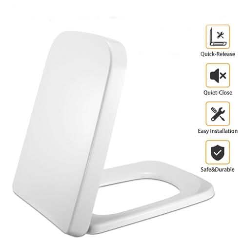 Square Toilet Seat with Grip-Tight Seat Bumpers Bath - Tophatter Daily Deals