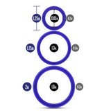 Performance Silicone Cock Ring 3 Pc Set Indigo for Stamina > Cock Ring > Sets - Tophatter Daily Deals