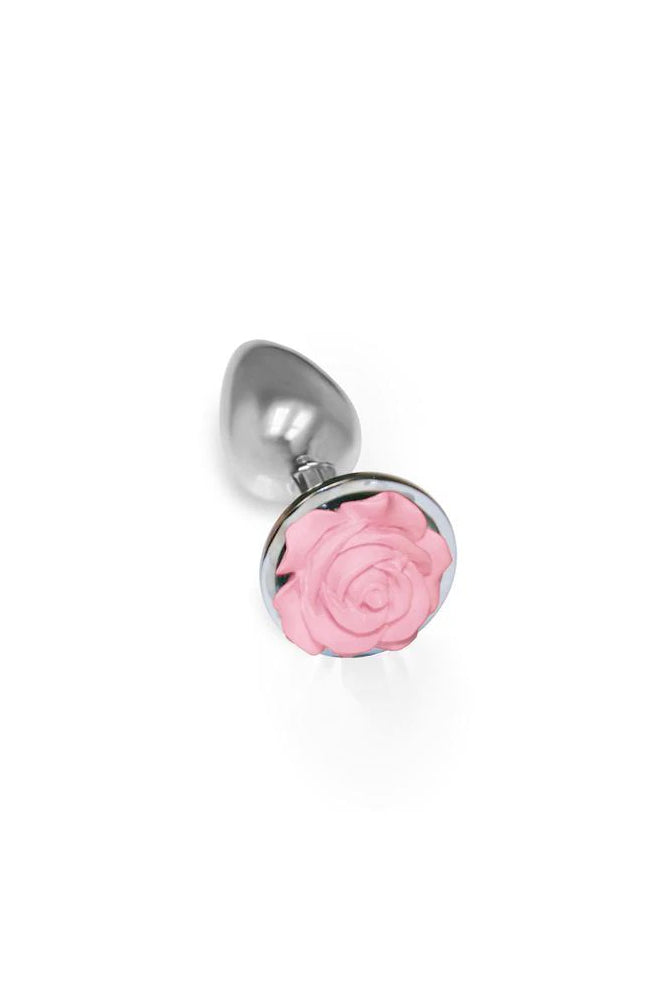 Icon Brands - Silver Starter Floral Anal Plug - Silver/Pink Sex Toy - Tophatter Daily Deals