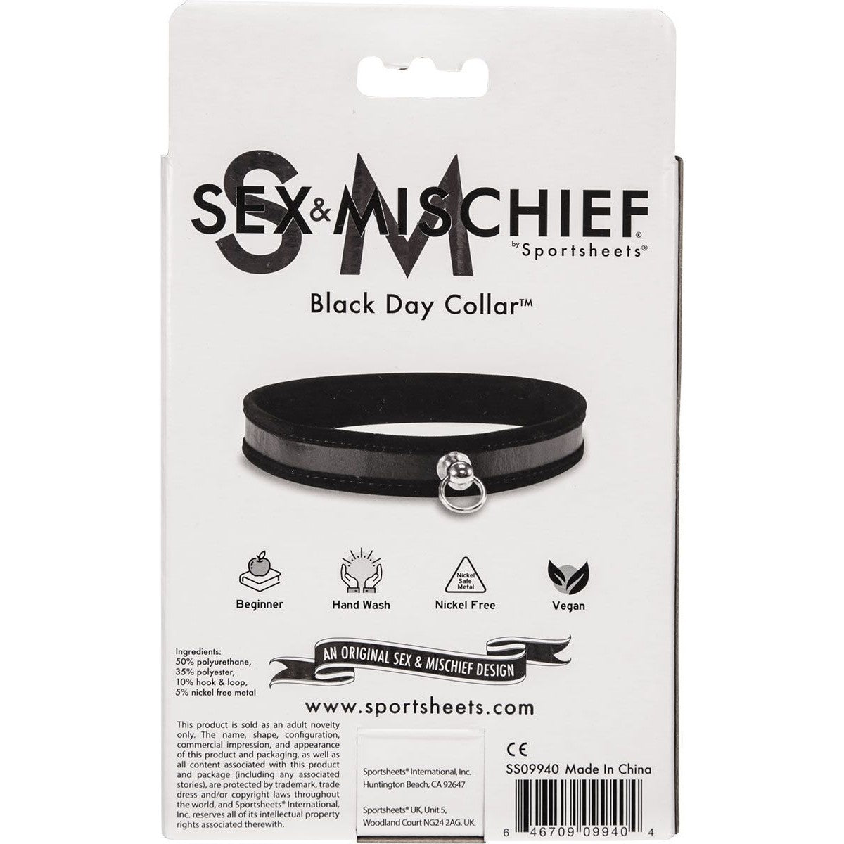 Sex & Mischief Black Day Collar Collar - Tophatter Daily Deals