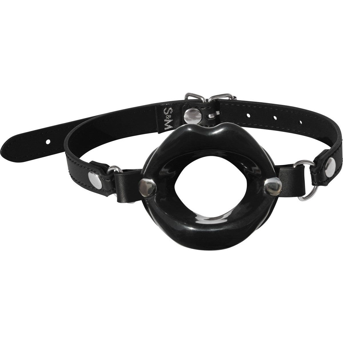 Sex & Mischief Silicone Lips Open Mouth Gag in Black Ball Gags & Mouth Restraints - Tophatter Daily Deals